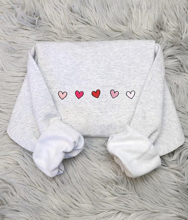 Cute Mini Hearts Embroidered Crewneck | Valentine's Crewneck | Mini Hearts | Gift For her | Cute Crewneck | Mini Embroidery
